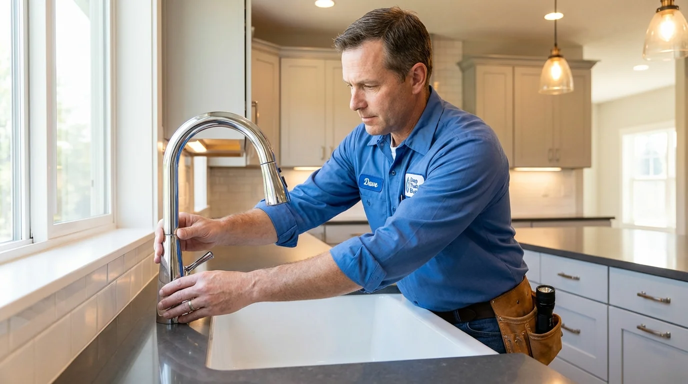Kitchen faucet installation by Johns Plumbing LLC in Allegan